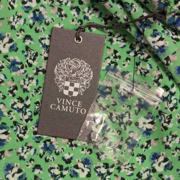 NWT VINCE CAMUTO Green Floral Sleeveless Polyester Chiffon Blouse Size M - Picture 7 of 9